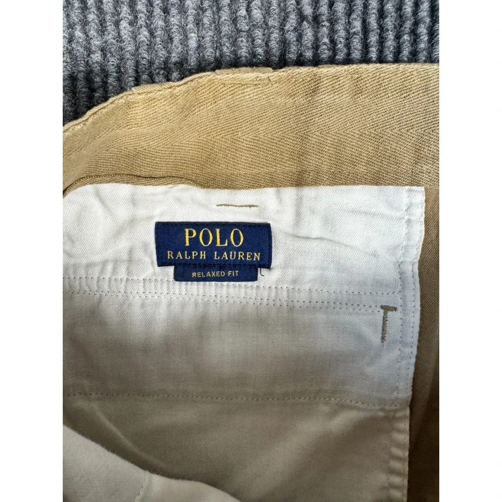 Polo Ralph Lauren Cargo Chino Baggy Shorts Men Size 44 44B Khaki Relaxed Fit Tan